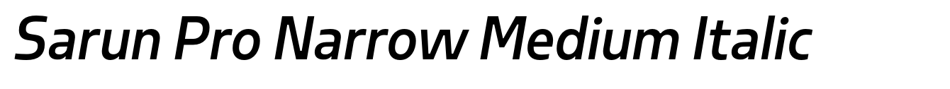 Sarun Pro Narrow Medium Italic